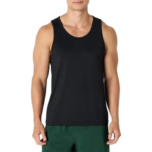 Amazon Essentials Men’s Quick Dry Tech Stretch Active Sleeveless Gym Tank Top Workout Shirt(Black)