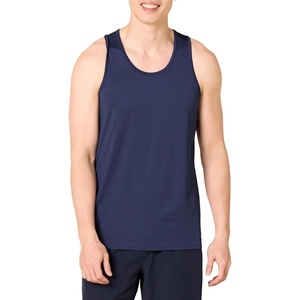 Amazon Essentials Men’s Quick Dry Tech Stretch Active Sleeveless Gym Tank Top Workout Shirt(Dark Blue)