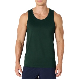 Amazon Essentials Men’s Quick Dry Tech Stretch Active Sleeveless Gym Tank Top Workout Shirt(Dark Green)