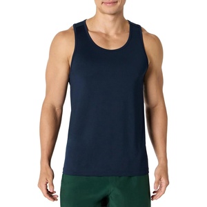 Amazon Essentials Men’s Quick Dry Tech Stretch Active Sleeveless Gym Tank Top Workout Shirt(Navy)