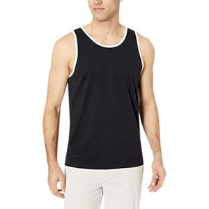 Amazon Essentials Men’s Regular-Fit Sleeveless Tank Tops(Black/White)