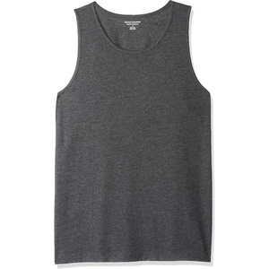 Amazon Essentials Men’s Regular-Fit Sleeveless Tank Tops(Charcoal Heather)
