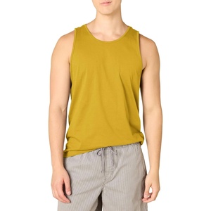 Amazon Essentials Men’s Regular-Fit Sleeveless Tank Tops(Light Mustard Yellow)