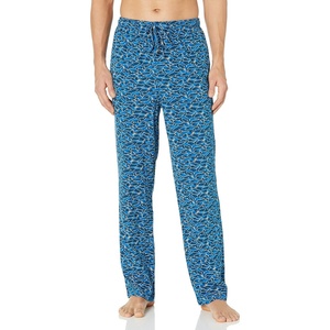 Amazon Essentials Men’s Relaxed-Fit Lightweight Cotton Knit Lounge Pajama Pants(Blue White Shark)
