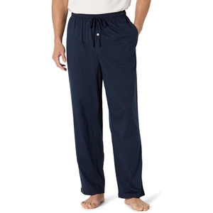 Amazon Essentials Men’s Relaxed-Fit Lightweight Cotton Knit Lounge Pajama Pants(Navy)
