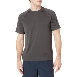 Amazon Essentials Men’s Slim-Fit Short-Sleeve Quick-Dry UPF 50 Swim Tee, Breathable Stretchable Fabric, Raglan Seams(Dark Grey)