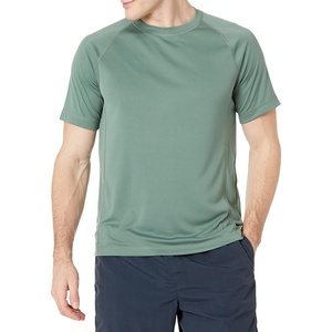 Amazon Essentials Men’s Slim-Fit Short-Sleeve Quick-Dry UPF 50 Swim Tee, Breathable Stretchable Fabric, Raglan Seams(Green)