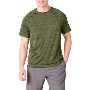 Amazon Essentials Men’s Slim-Fit Short-Sleeve Quick-Dry UPF 50 Swim Tee, Breathable Stretchable Fabric, Raglan Seams(Olive Heather)