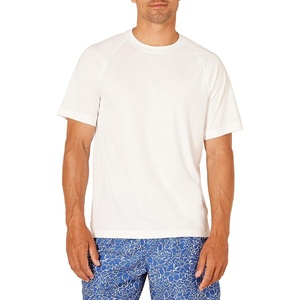 Amazon Essentials Men’s Slim-Fit Short-Sleeve Quick-Dry UPF 50 Swim Tee, Breathable Stretchable Fabric, Raglan Seams(White)
