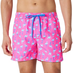 Amazon Essentials Men’s Swim Trunks with Mesh Lining, Pockets, Drawstring Closure(Bright Pink Flamingo)
