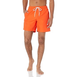 Amazon Essentials Men’s Swim Trunks with Mesh Lining, Pockets, Drawstring Closure(Orange)