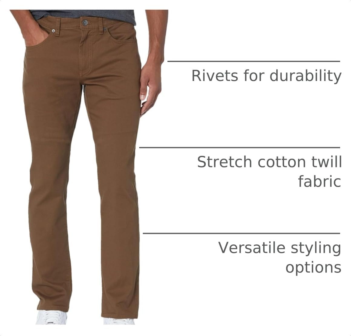 image:imageAmazon Essentials Mens 5Pocket Stretch Twill Casual PantsBrown
