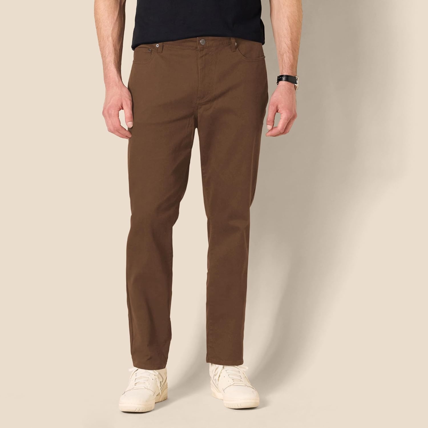 image:imageAmazon Essentials Mens 5Pocket Stretch Twill Casual PantsBrown