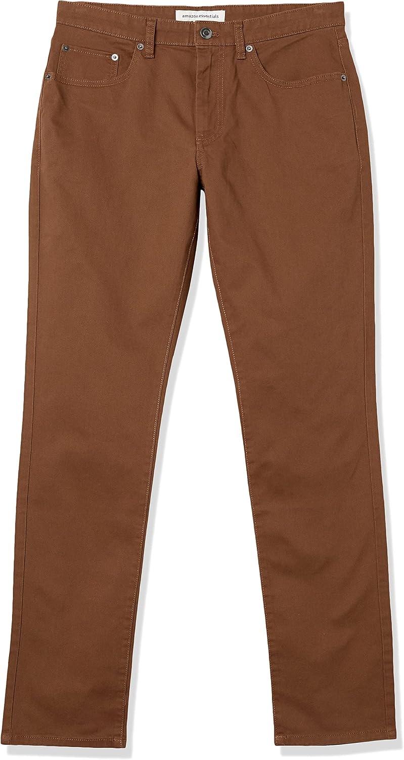 image:imageAmazon Essentials Mens 5Pocket Stretch Twill Casual PantsBrown