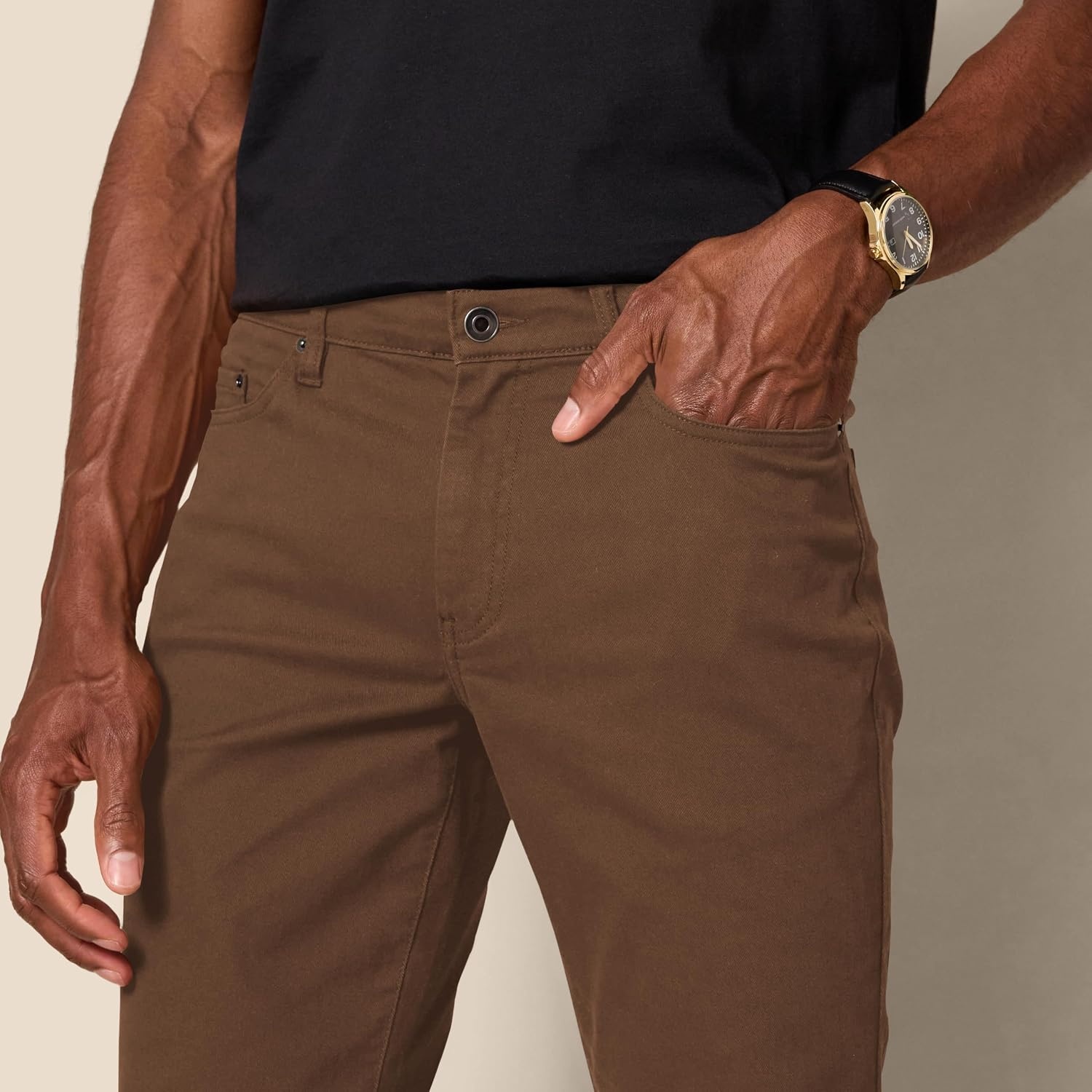 image:imageAmazon Essentials Mens 5Pocket Stretch Twill Casual PantsBrown