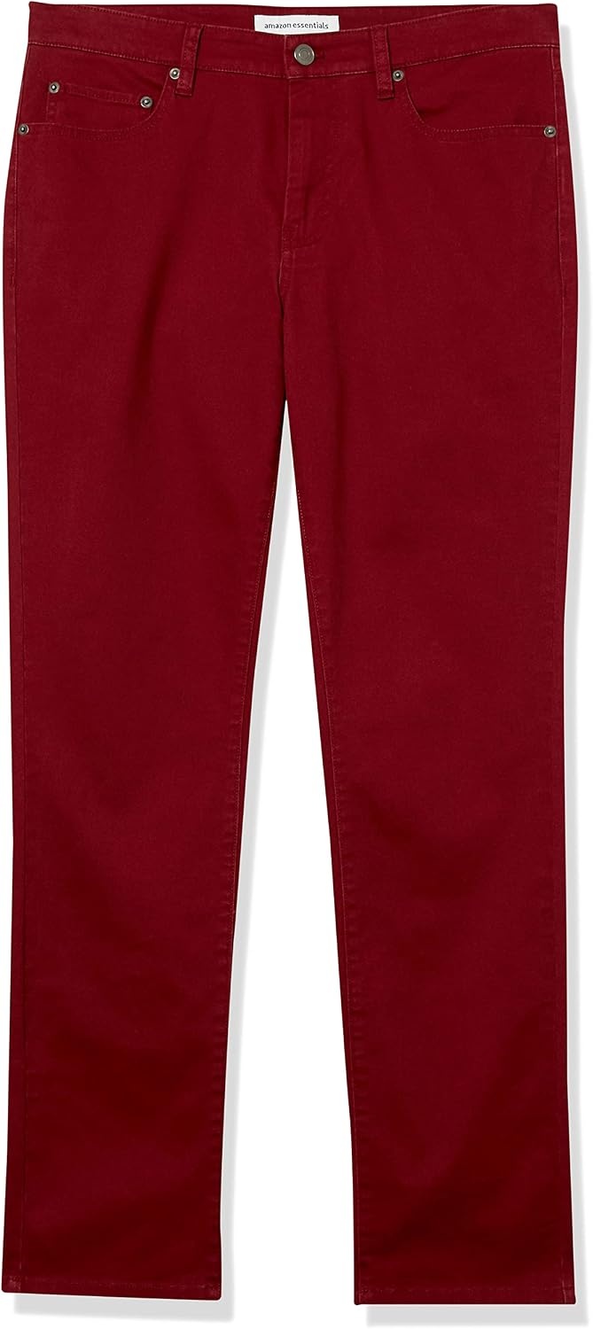image:imageAmazon Essentials Mens 5Pocket Stretch Twill Casual PantsBurgundy