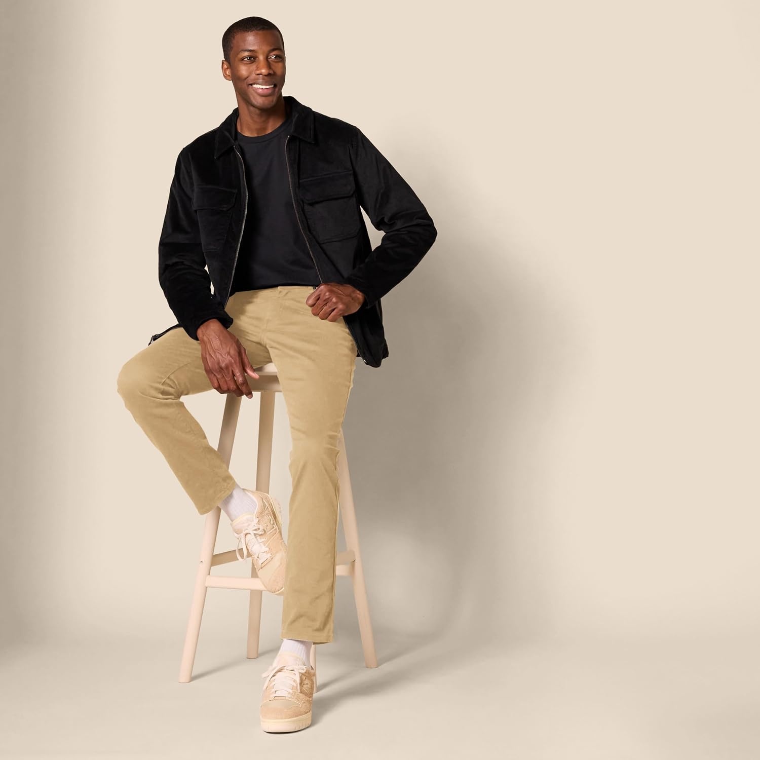 image:imageAmazon Essentials Mens 5Pocket Stretch Twill Casual PantsDark Khaki