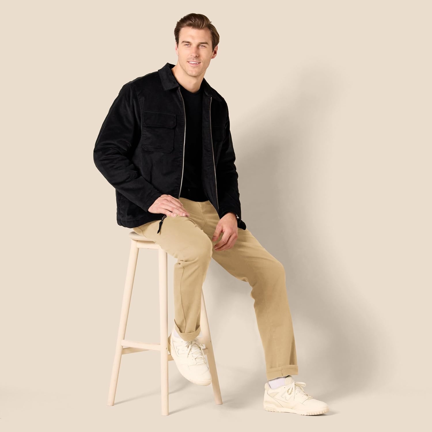 image:imageAmazon Essentials Mens 5Pocket Stretch Twill Casual PantsDark Khaki
