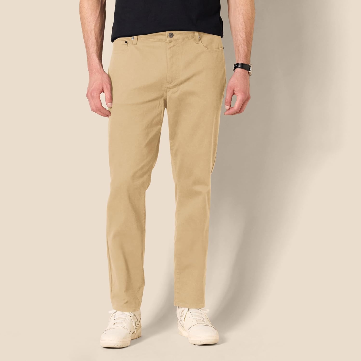 image:imageAmazon Essentials Mens 5Pocket Stretch Twill Casual PantsDark Khaki