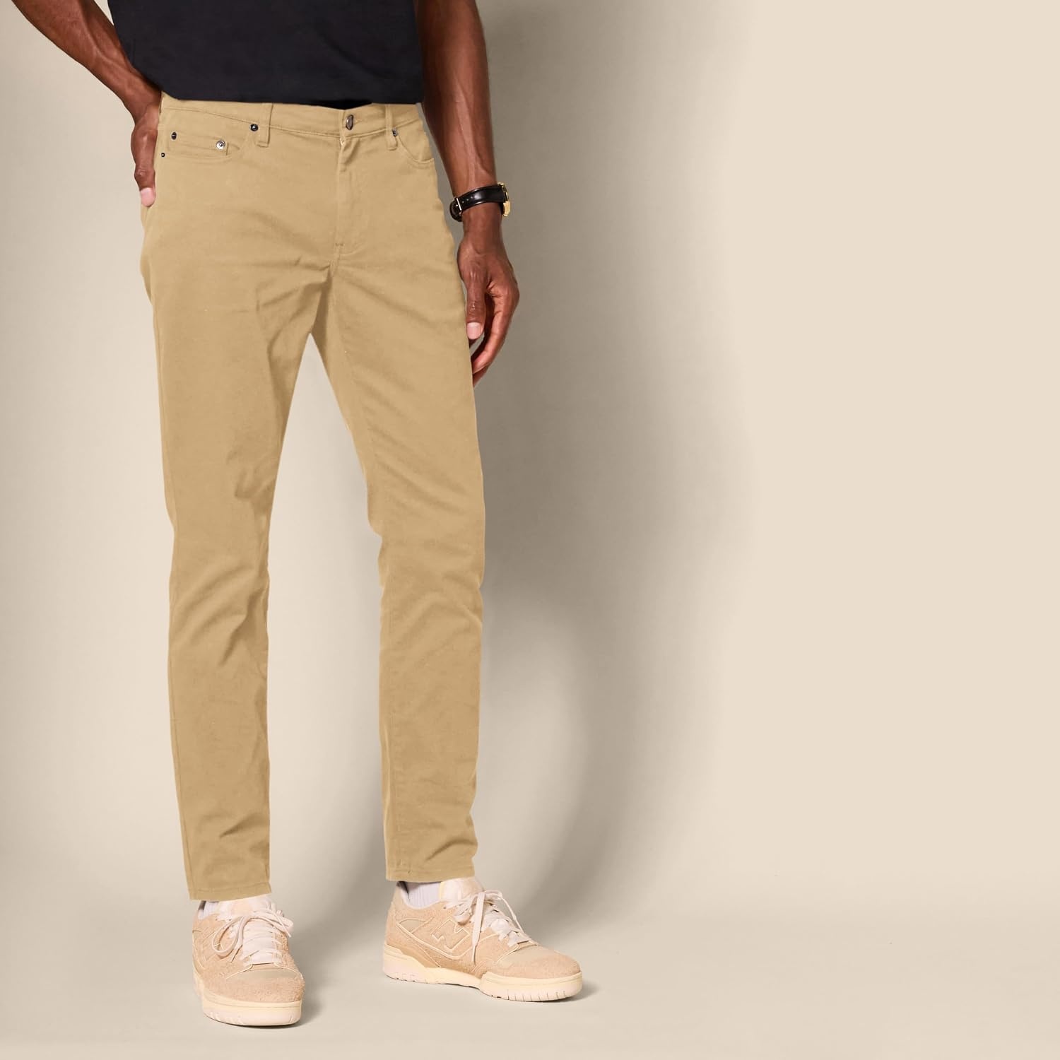 image:imageAmazon Essentials Mens 5Pocket Stretch Twill Casual PantsDark Khaki