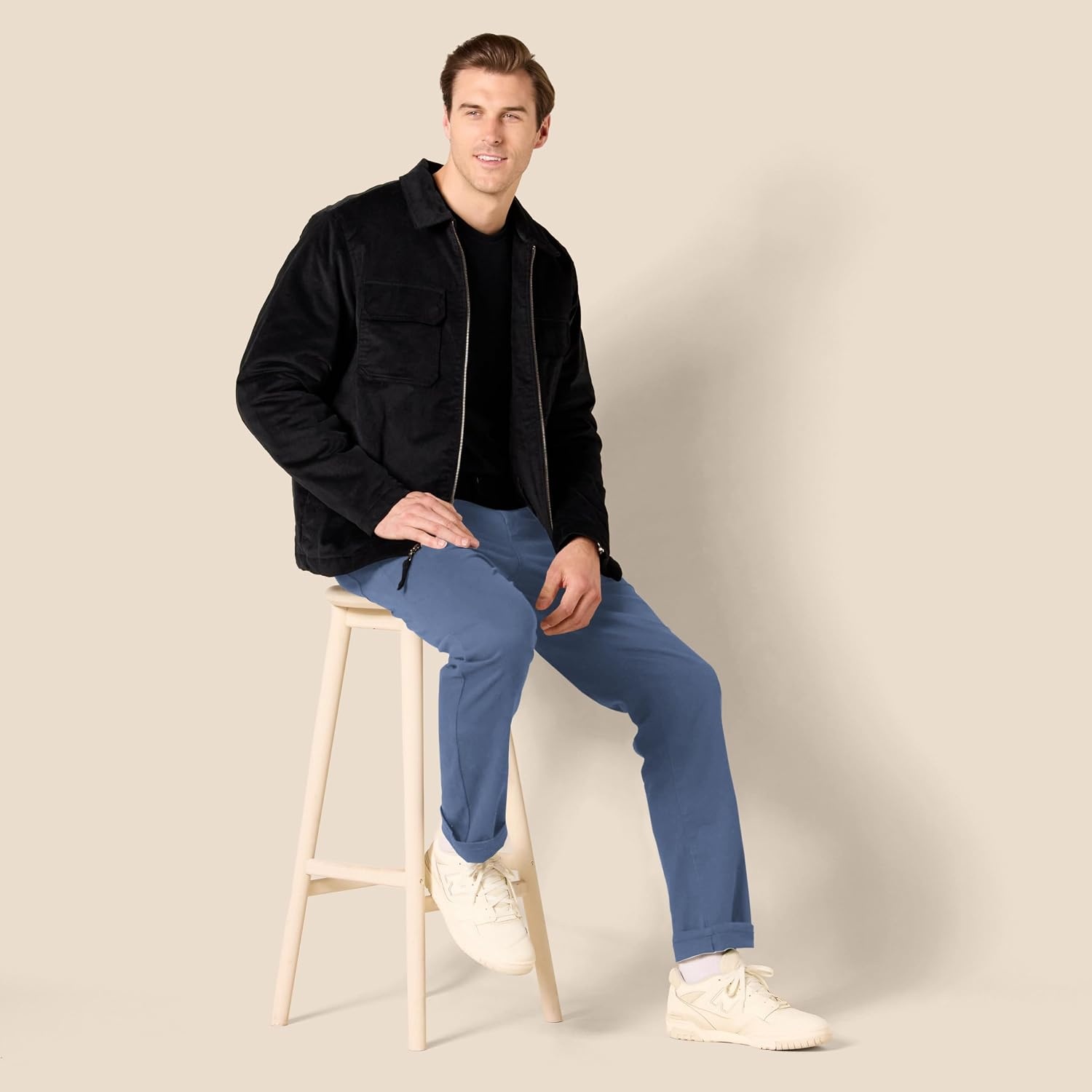 image:imageAmazon Essentials Mens 5Pocket Stretch Twill Casual PantsIndigo Blue