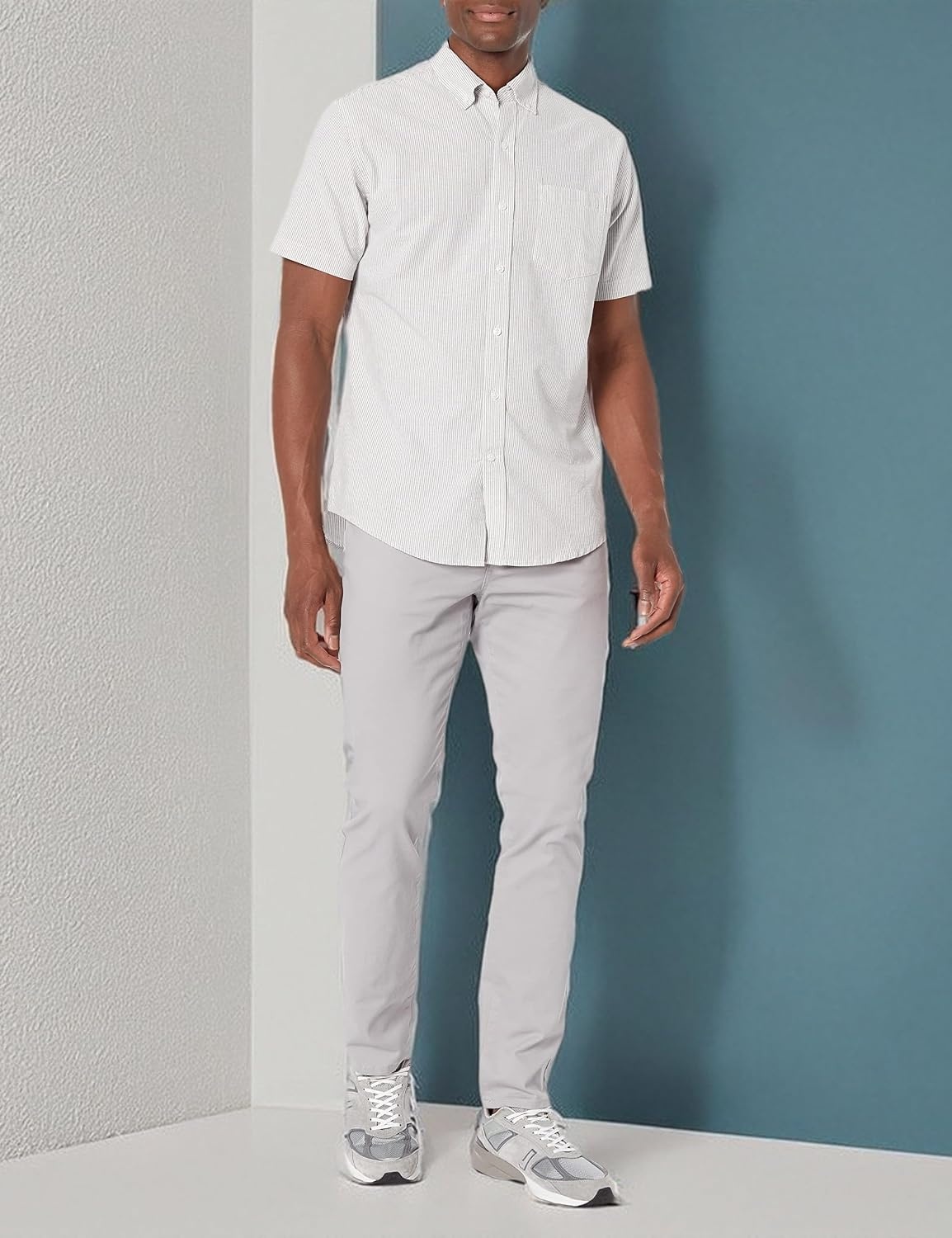 image:imageAmazon Essentials Mens 5Pocket Stretch Twill Casual PantsLight Grey