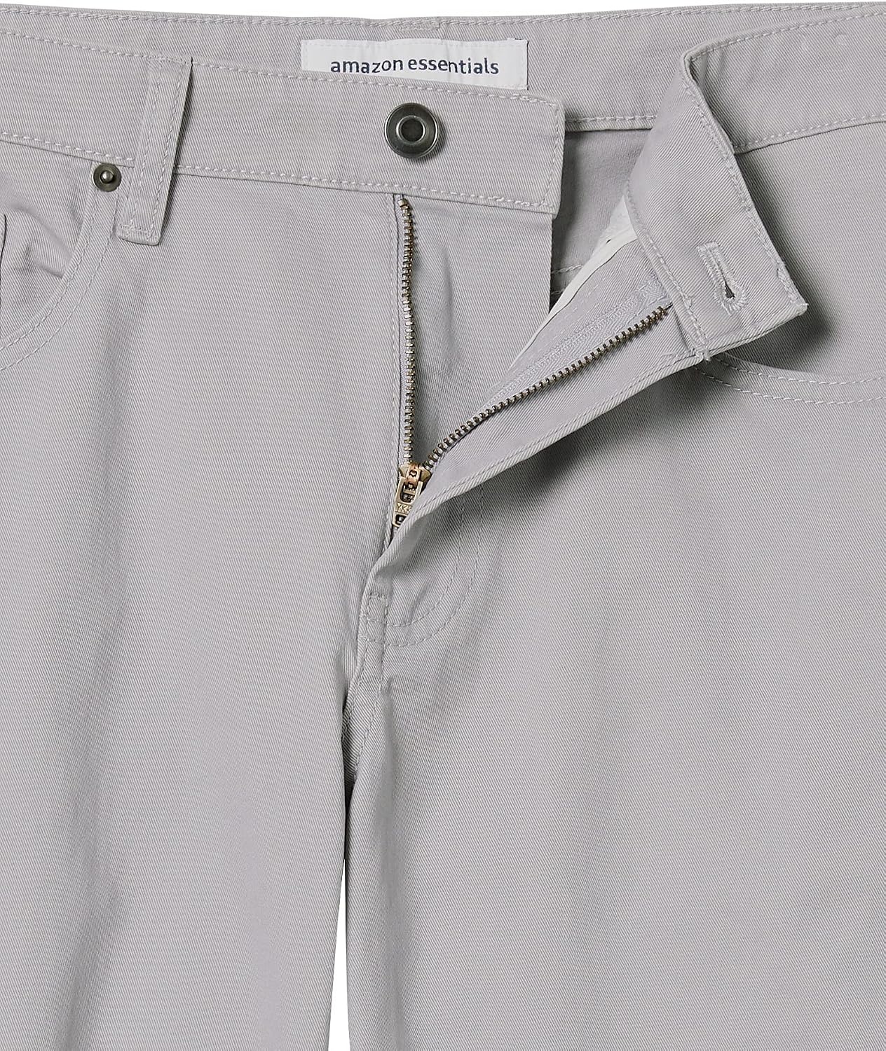 image:imageAmazon Essentials Mens 5Pocket Stretch Twill Casual PantsLight Grey