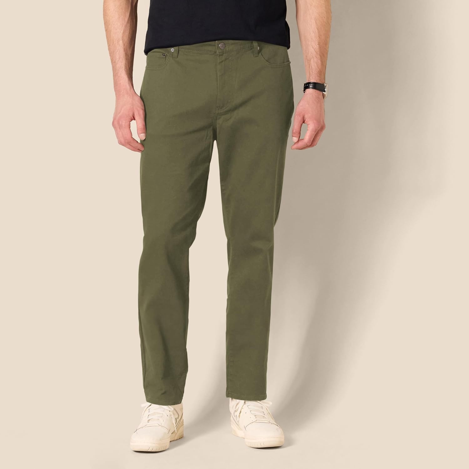 image:imageAmazon Essentials Mens 5Pocket Stretch Twill Casual PantsOlive