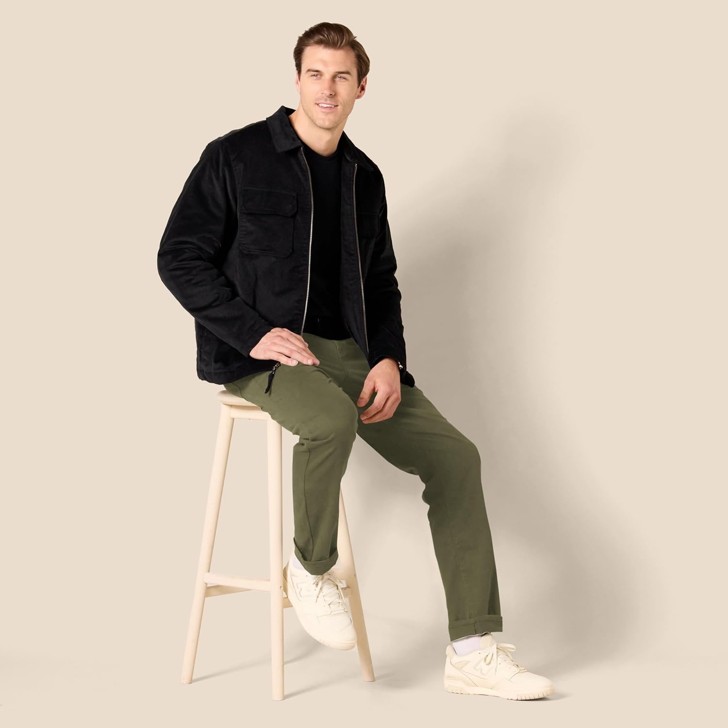 image:imageAmazon Essentials Mens 5Pocket Stretch Twill Casual PantsOlive