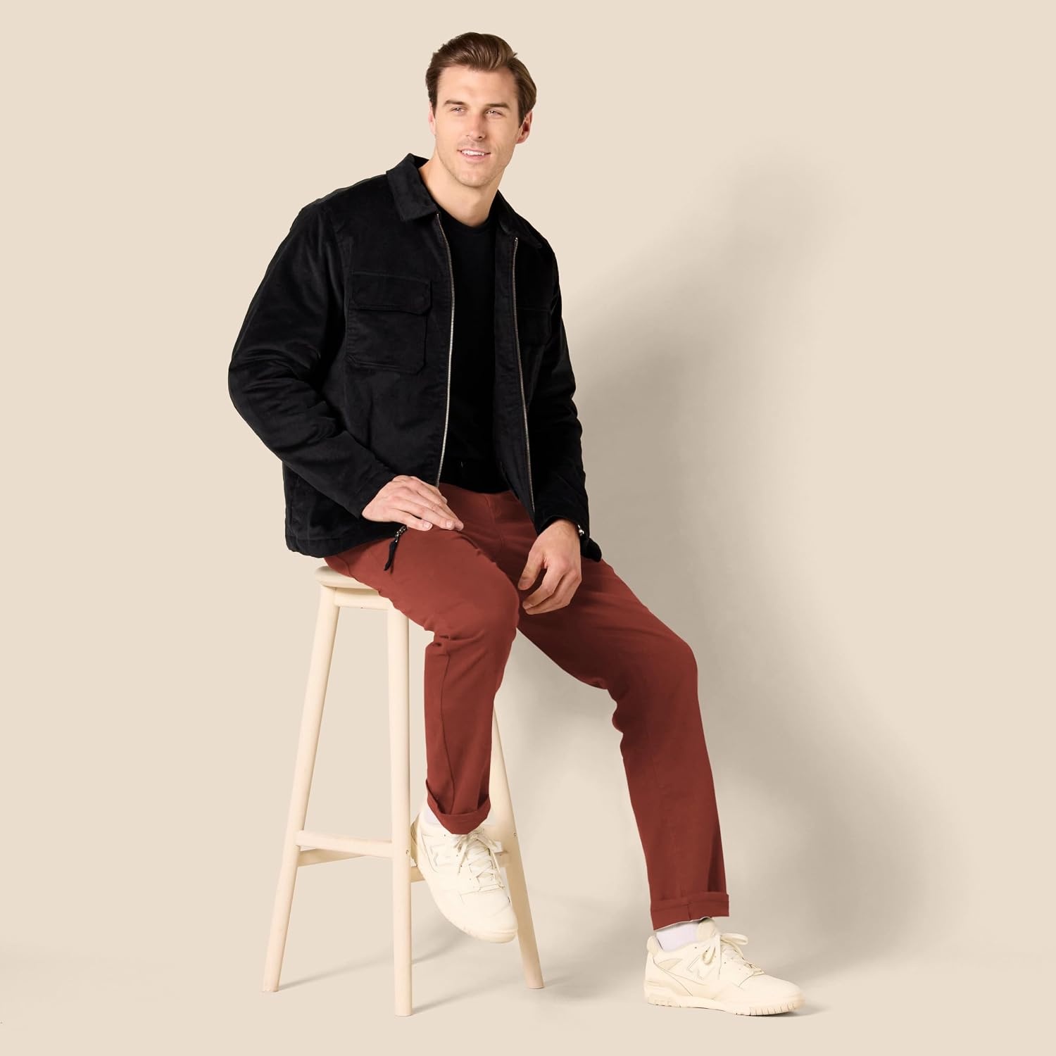 image:imageAmazon Essentials Mens 5Pocket Stretch Twill Casual PantsRust