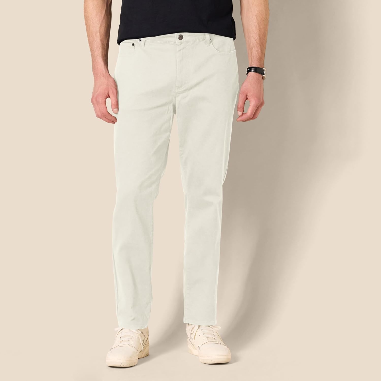 image:imageAmazon Essentials Mens 5Pocket Stretch Twill Casual PantsStone