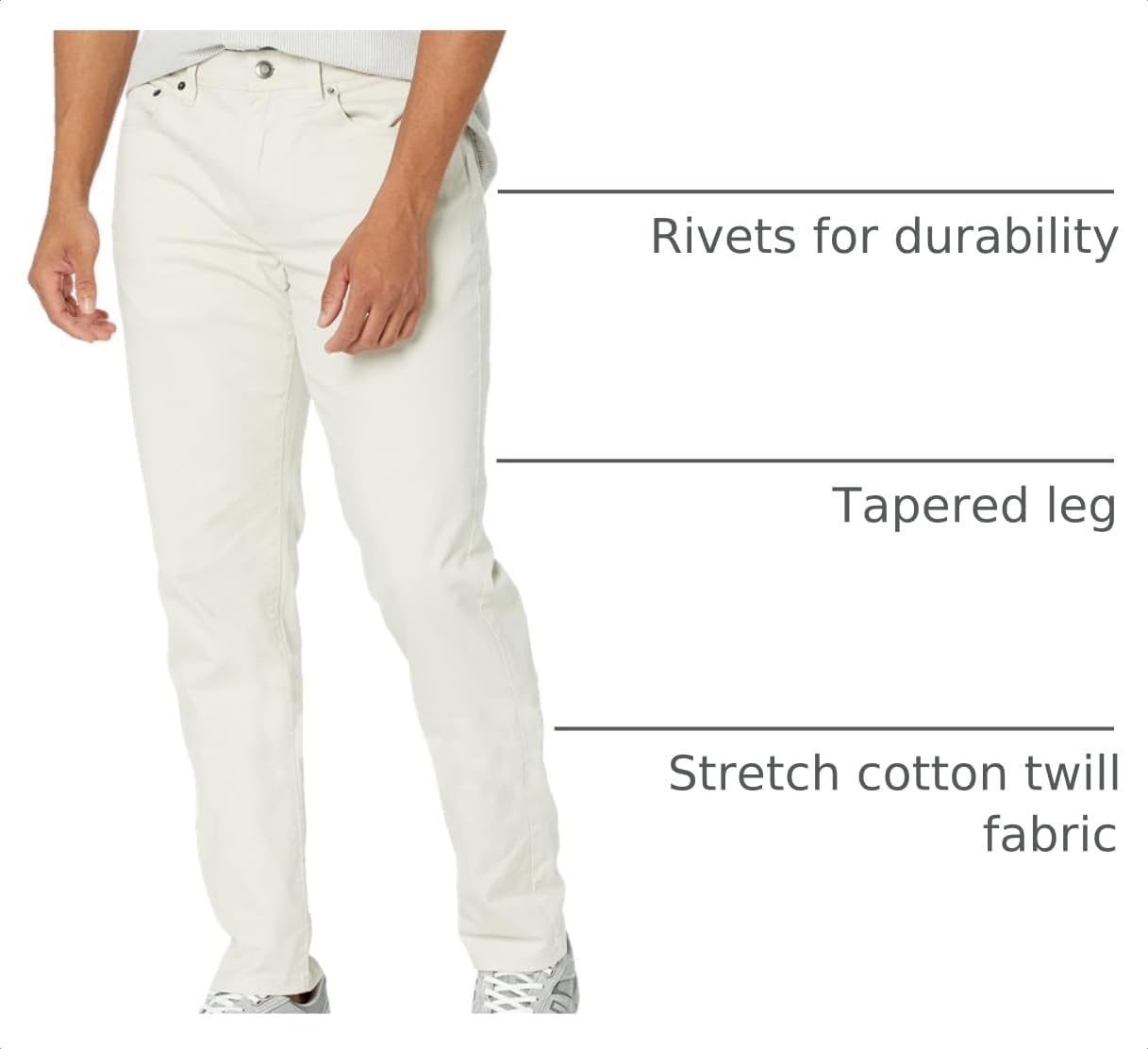 image:imageAmazon Essentials Mens 5Pocket Stretch Twill Casual PantsStone