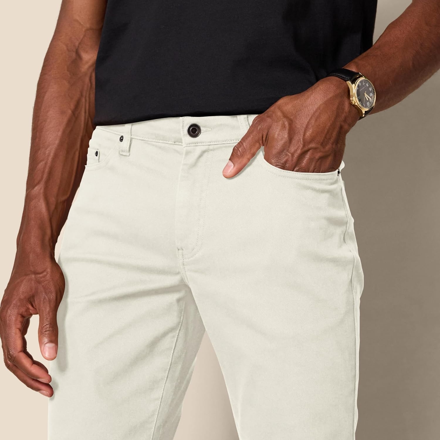 image:imageAmazon Essentials Mens 5Pocket Stretch Twill Casual PantsStone