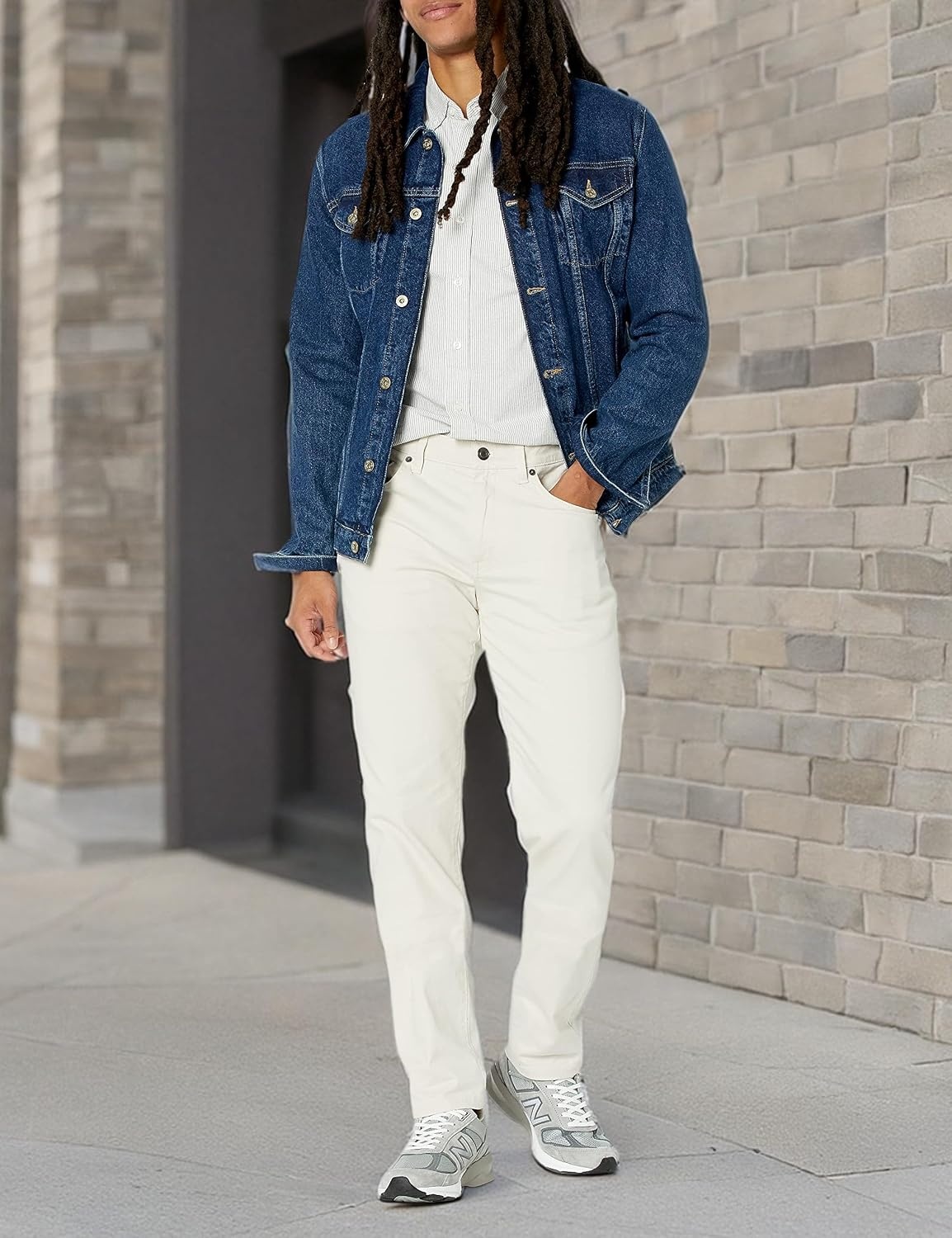 image:imageAmazon Essentials Mens 5Pocket Stretch Twill Casual PantsStone