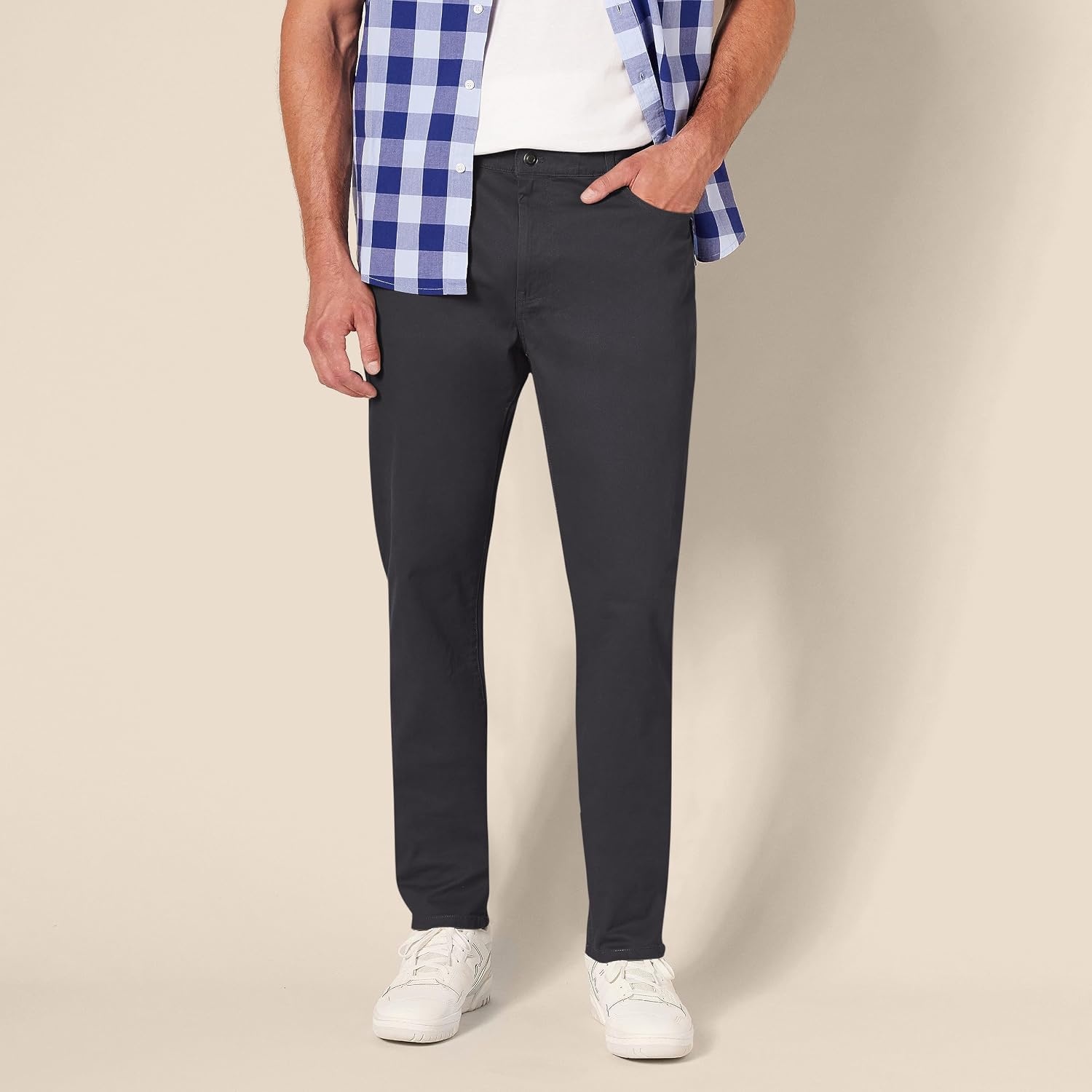 image:imageAmazon Essentials Mens 5Pocket Stretch Twill PantsAsphalt