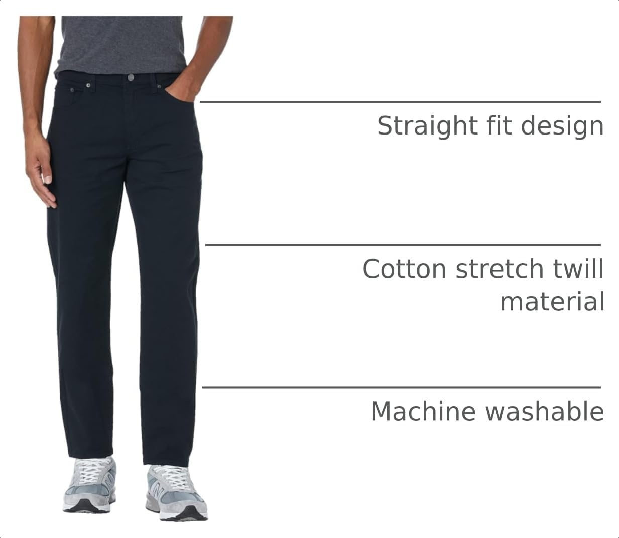 image:imageAmazon Essentials Mens 5Pocket Stretch Twill PantsBlack