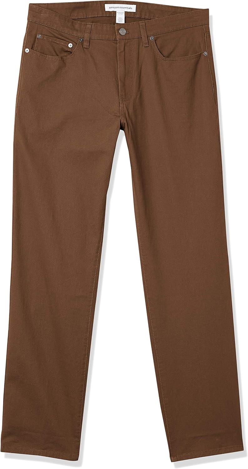 image:imageAmazon Essentials Mens 5Pocket Stretch Twill PantsBrown