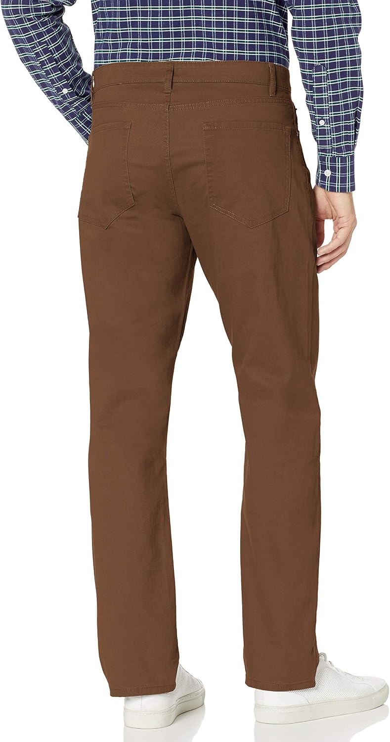 image:imageAmazon Essentials Mens 5Pocket Stretch Twill PantsBrown