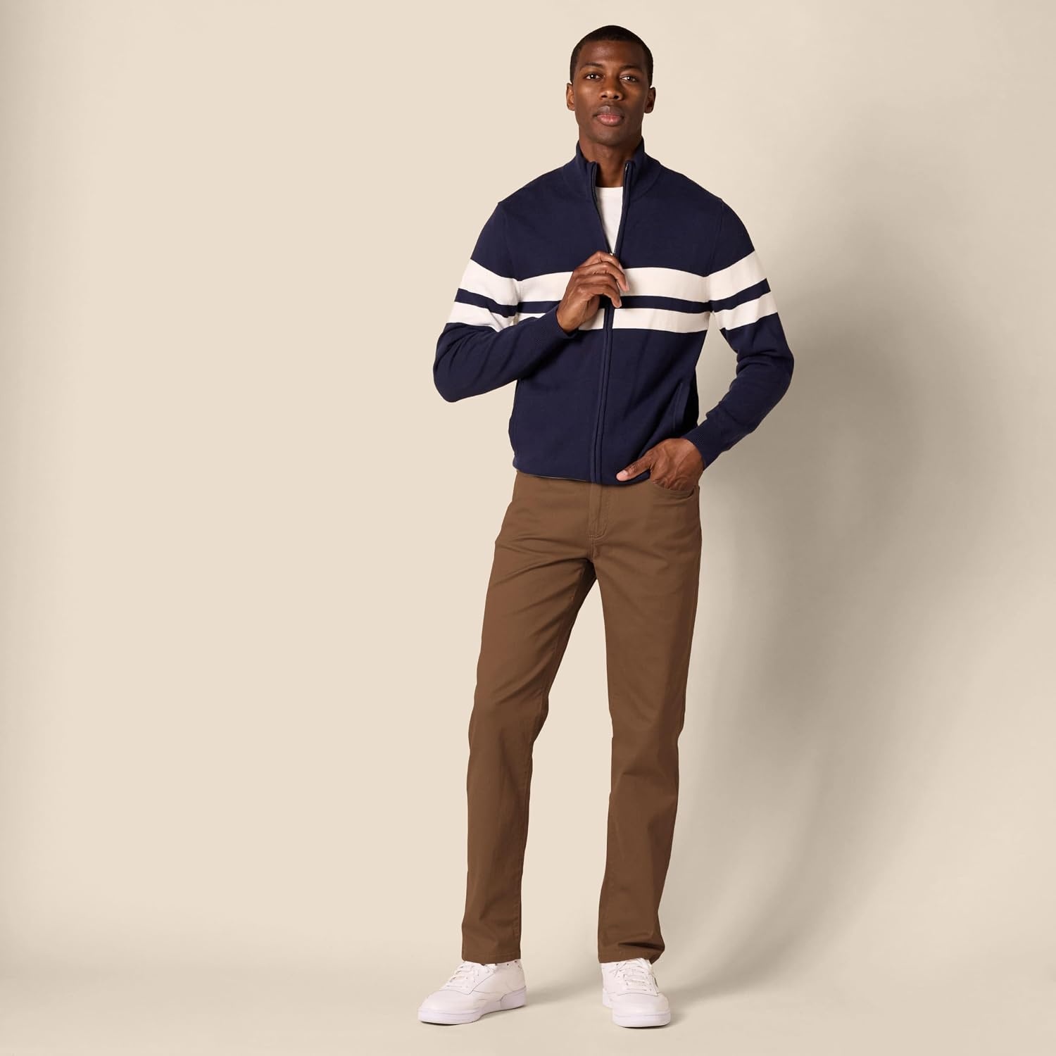 image:imageAmazon Essentials Mens 5Pocket Stretch Twill PantsBrown