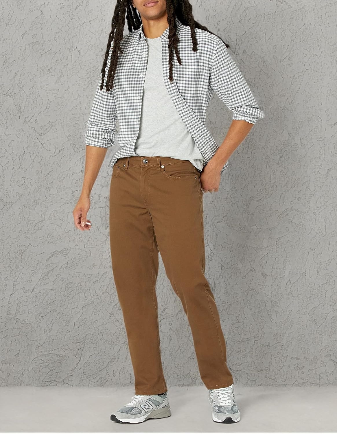 image:imageAmazon Essentials Mens 5Pocket Stretch Twill PantsBrown