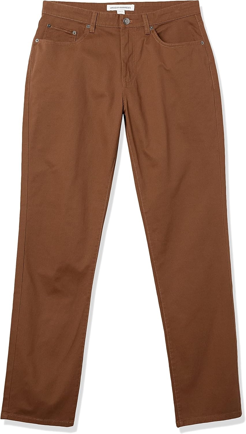 image:imageAmazon Essentials Mens 5Pocket Stretch Twill PantsBrown