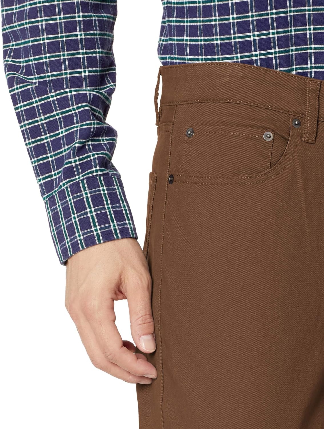 image:imageAmazon Essentials Mens 5Pocket Stretch Twill PantsBrown