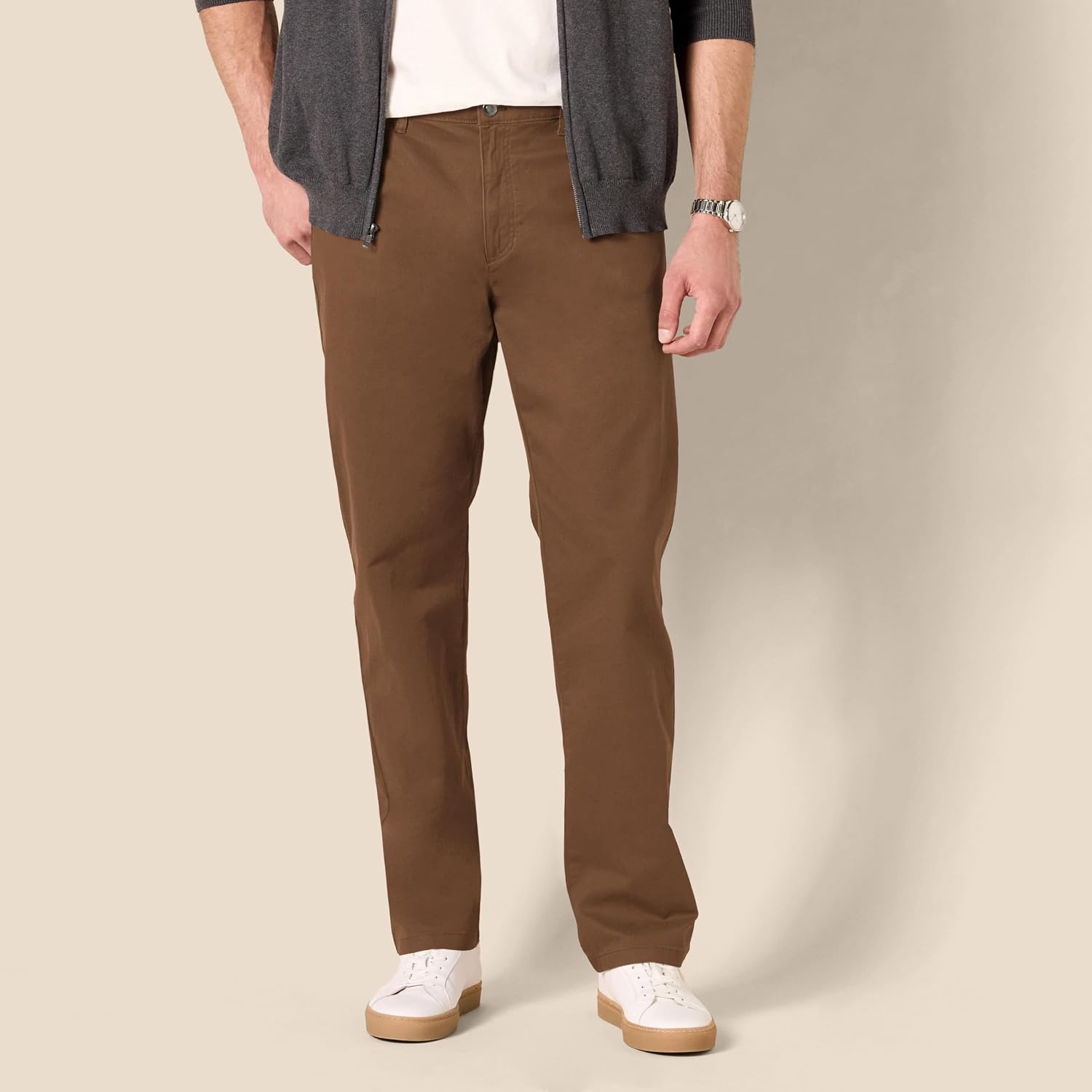 image:imageAmazon Essentials Mens 5Pocket Stretch Twill PantsBrown