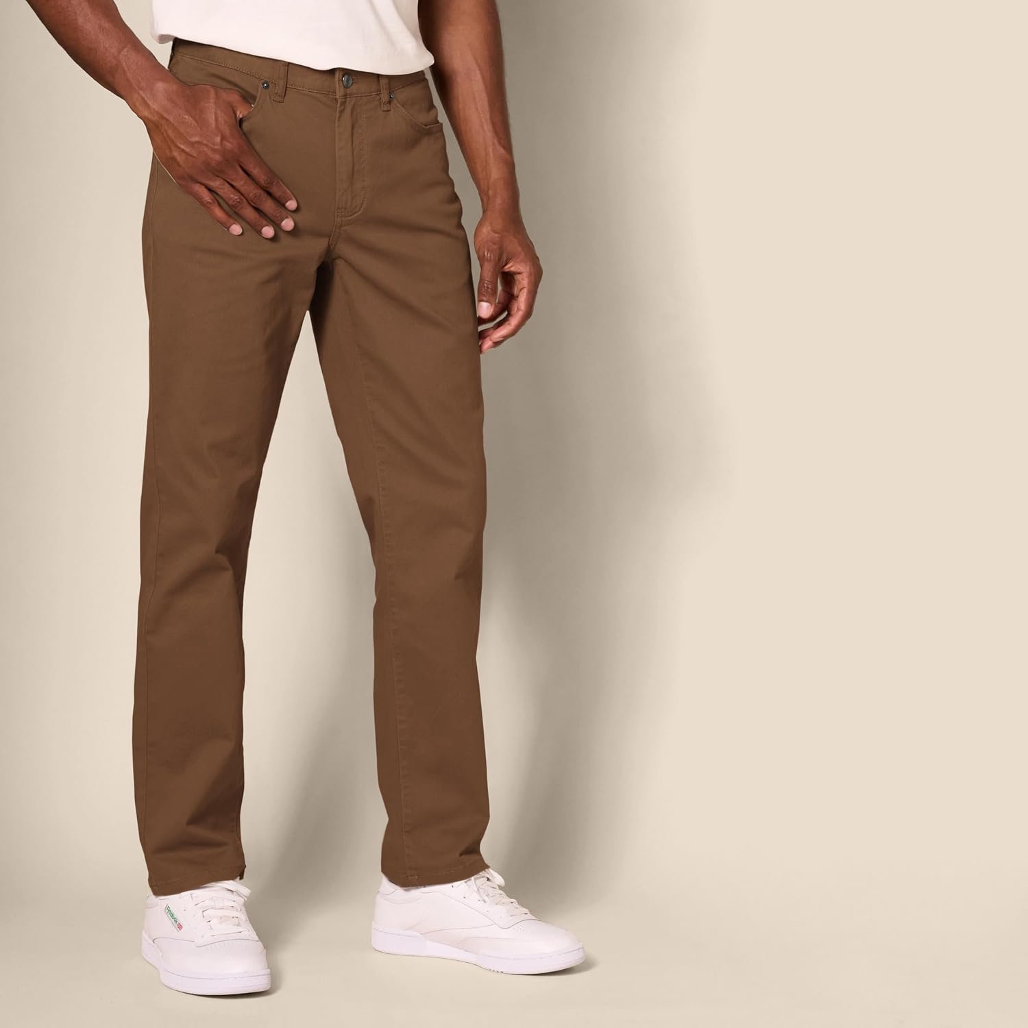 image:imageAmazon Essentials Mens 5Pocket Stretch Twill PantsBrown