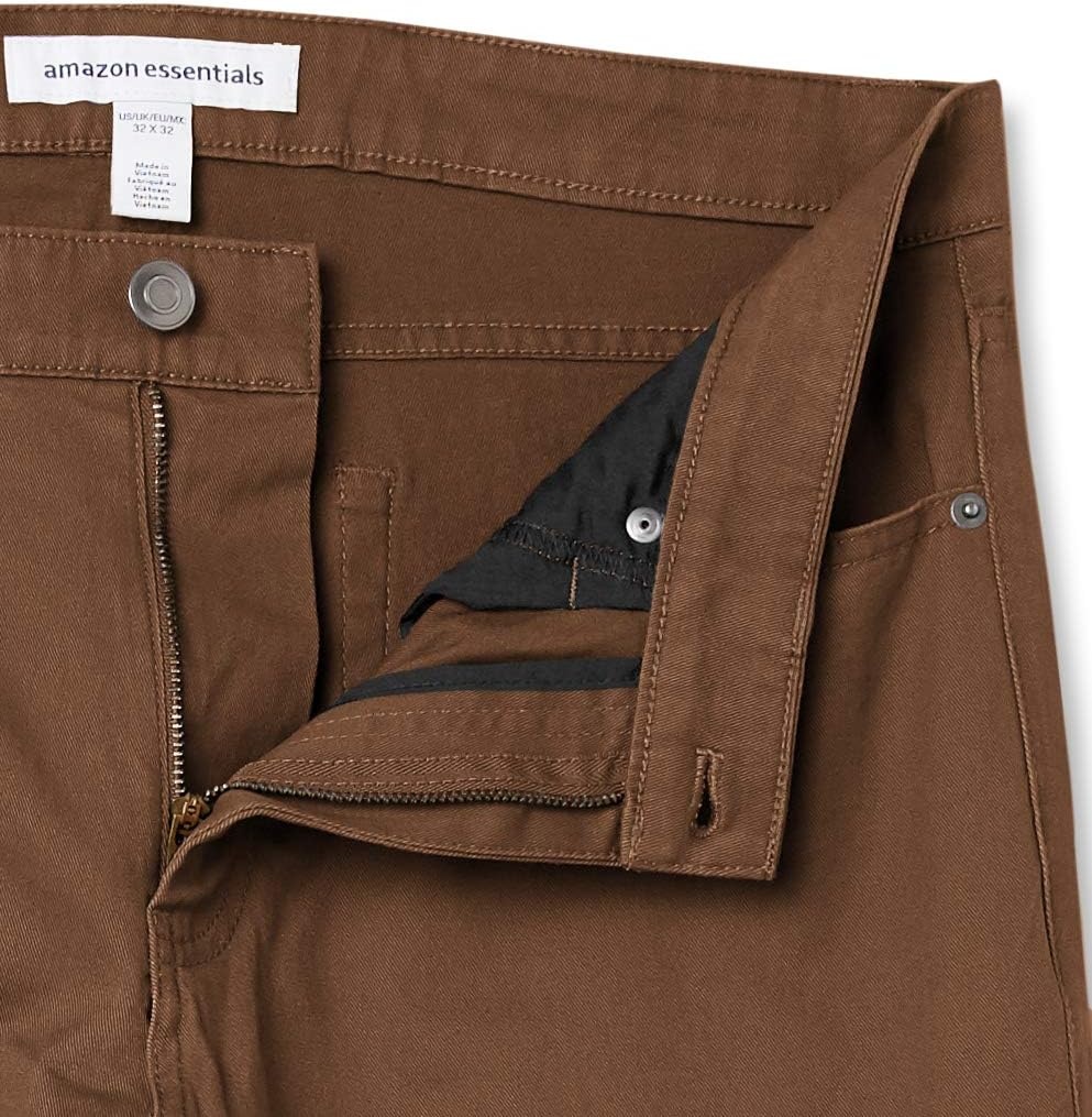 image:imageAmazon Essentials Mens 5Pocket Stretch Twill PantsBrown