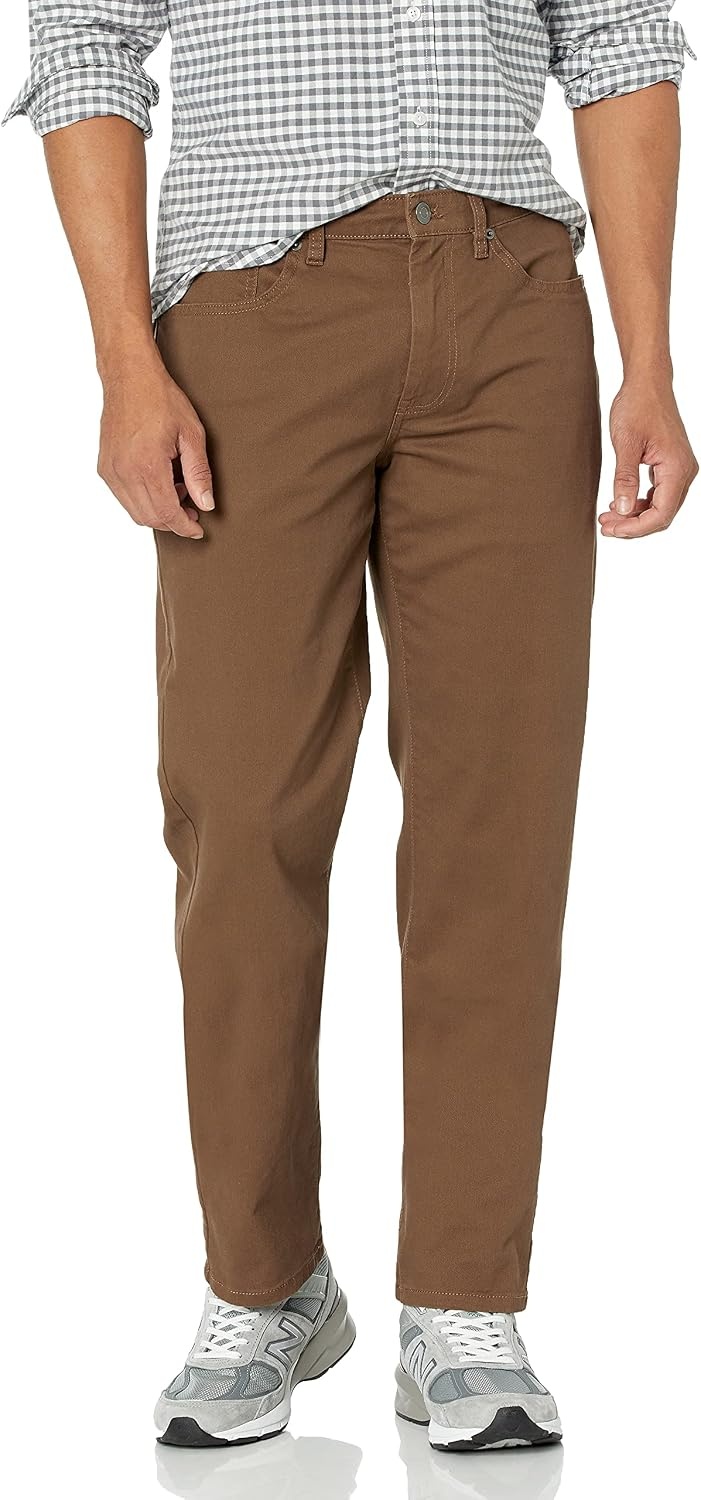image:imageAmazon Essentials Mens 5Pocket Stretch Twill PantsBrown