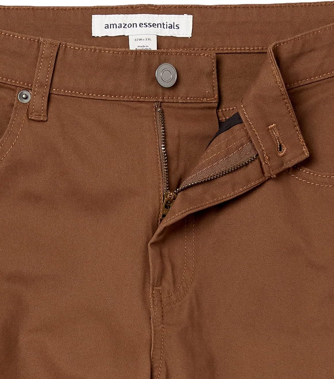 image:imageAmazon Essentials Mens 5Pocket Stretch Twill PantsBrown