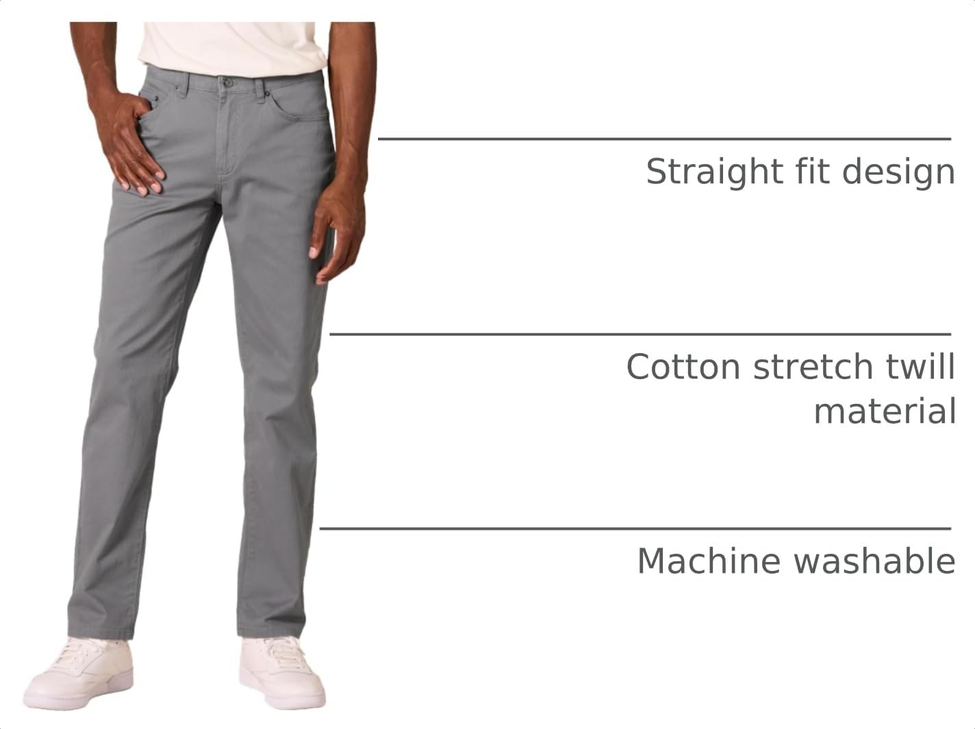 image:imageAmazon Essentials Mens 5Pocket Stretch Twill PantsDark Grey