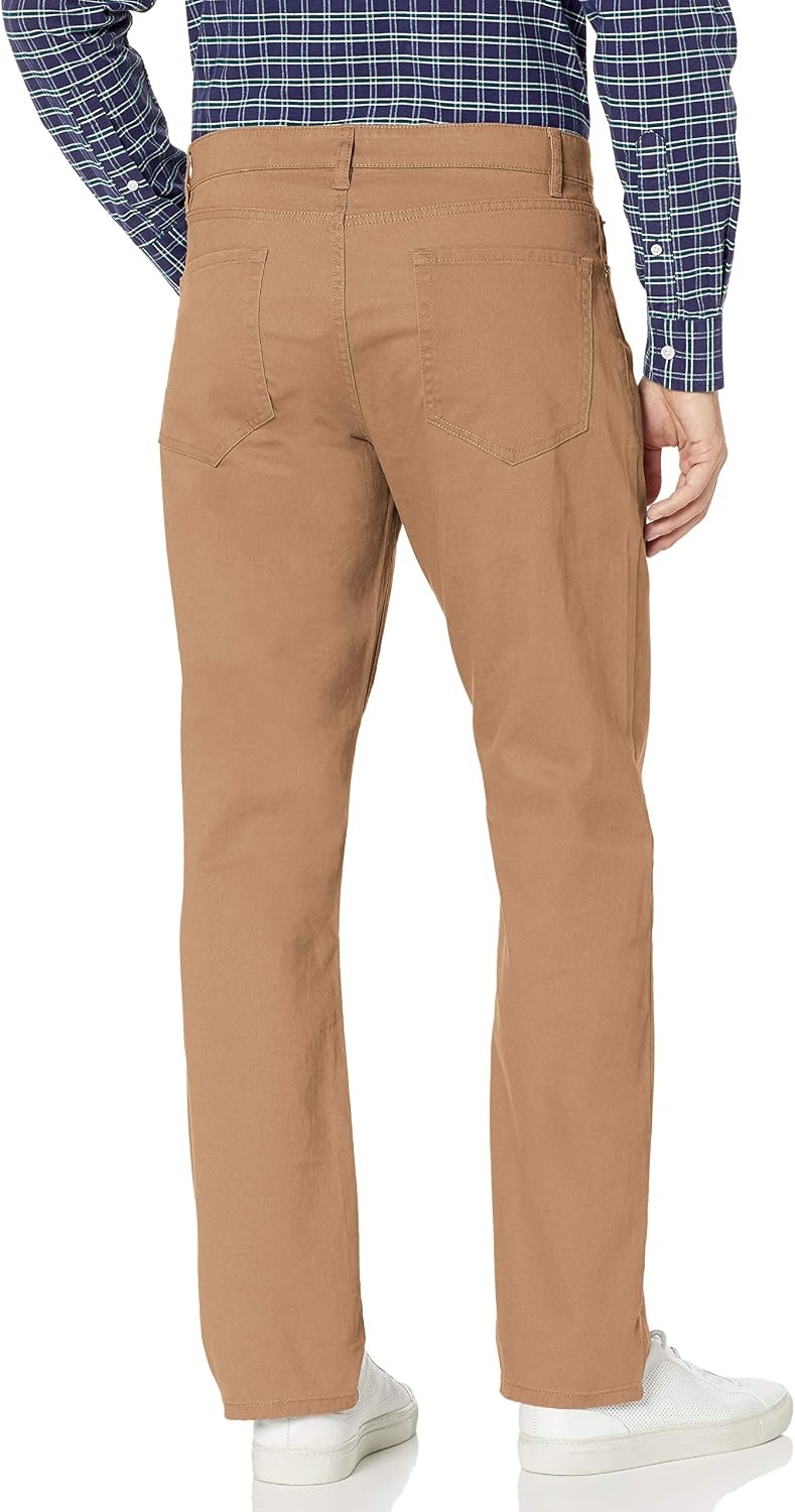 image:imageAmazon Essentials Mens 5Pocket Stretch Twill PantsDark Khaki