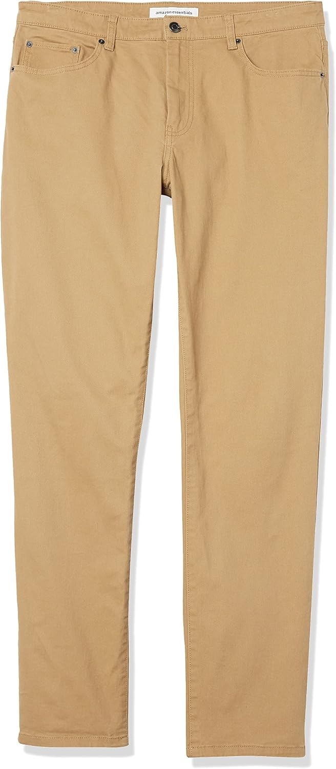 image:imageAmazon Essentials Mens 5Pocket Stretch Twill PantsDark Khaki